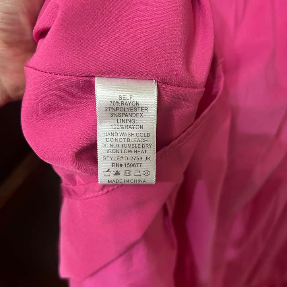 2/$28 Strut & Bolt Ladder Trim Midi Dress Fuschia Size Large - Picture 5 of 7